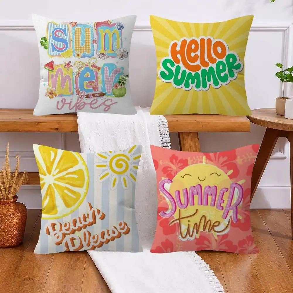 CARTOON summer happy   Cushion Cover 30x50 Polyester Sofa Cushions Decorative Throw Pillows Home Decoration Pillowcover