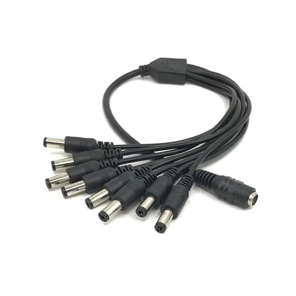 Cable de alimentación de 1 a 8 líneas, adaptador divisor de corriente CC para cámara CCTV, 1 unidad