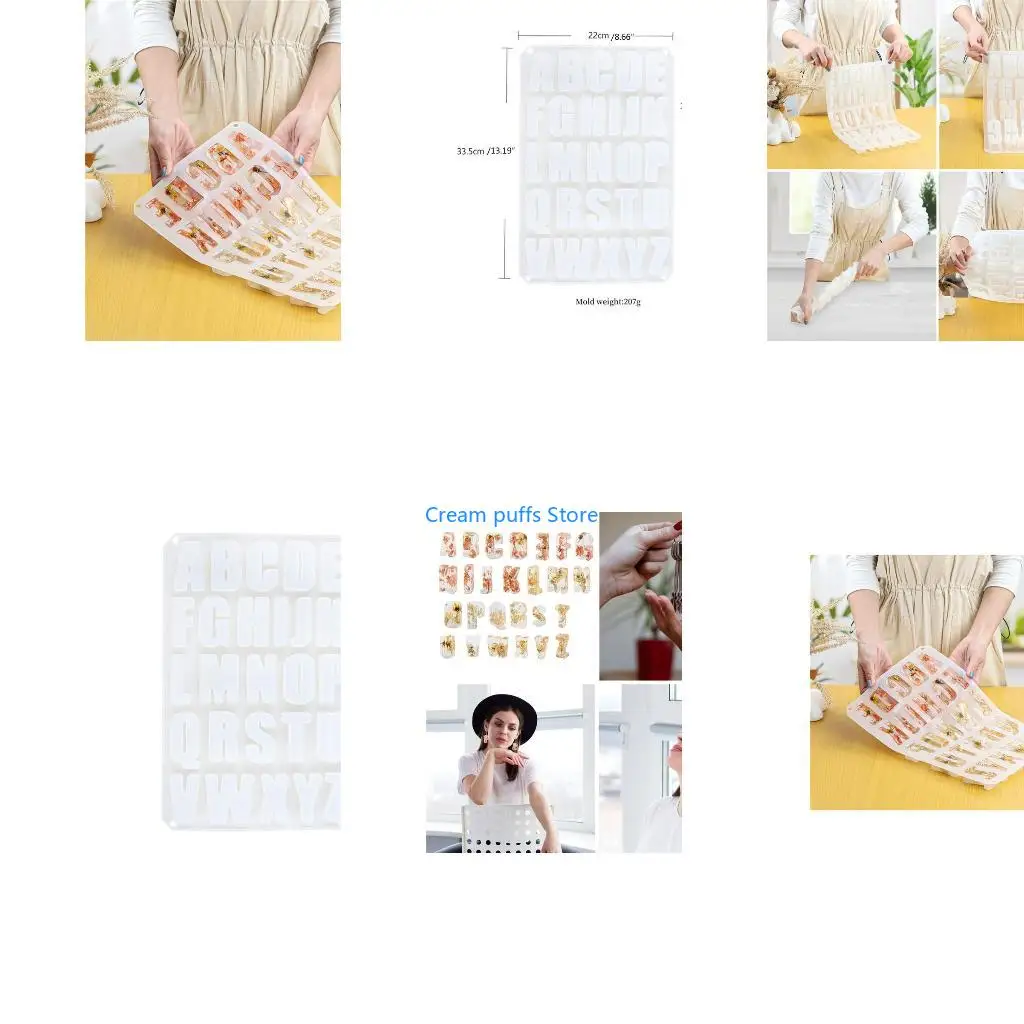 50LE Resin Silicone Molds Letter Molds for Resin Epoxy Mold for Making Craft
