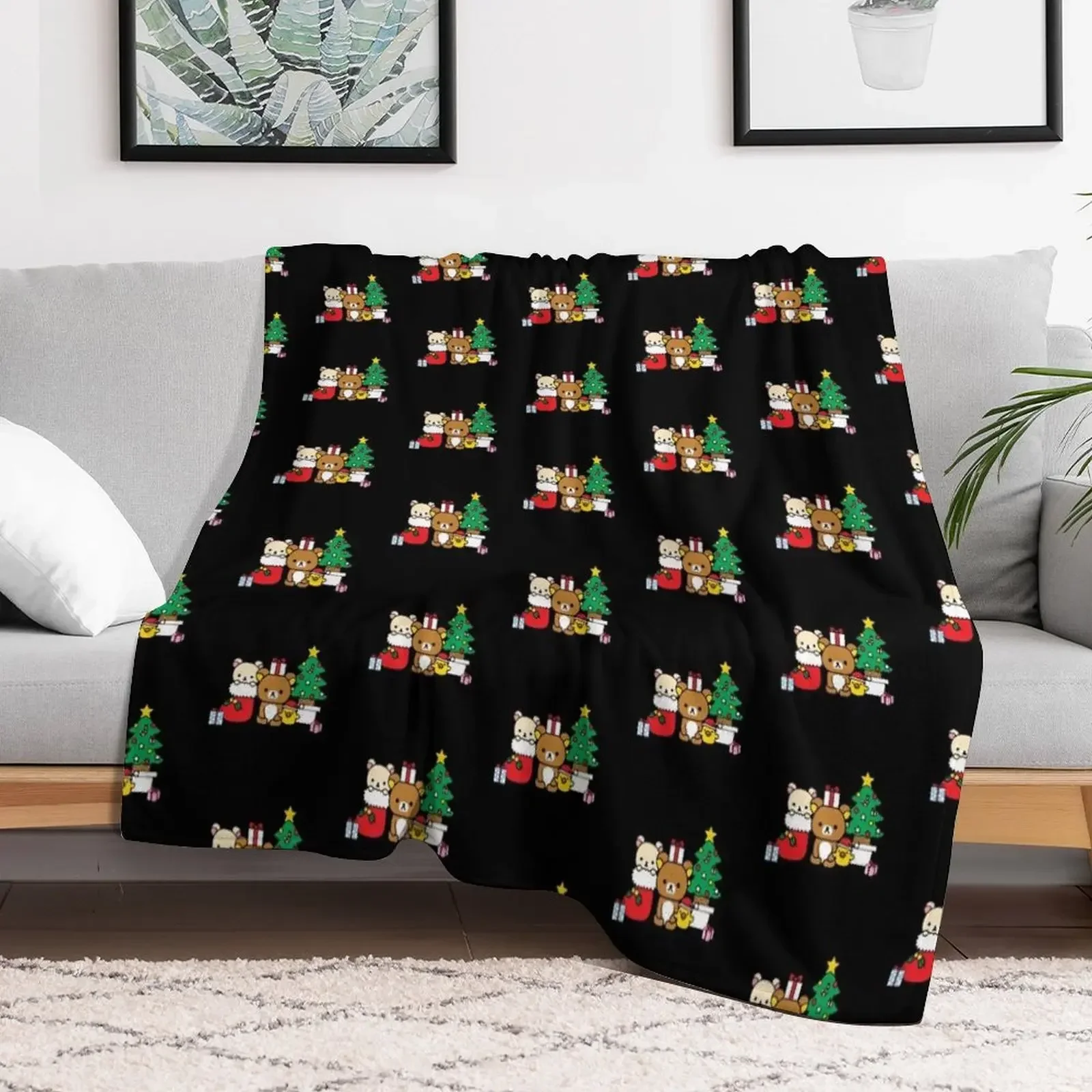 

Rilakkuma. Merry Christmas. Rilakkuma Christmas Classic T-Shirt Throw Blanket sofa bed Warm Blankets