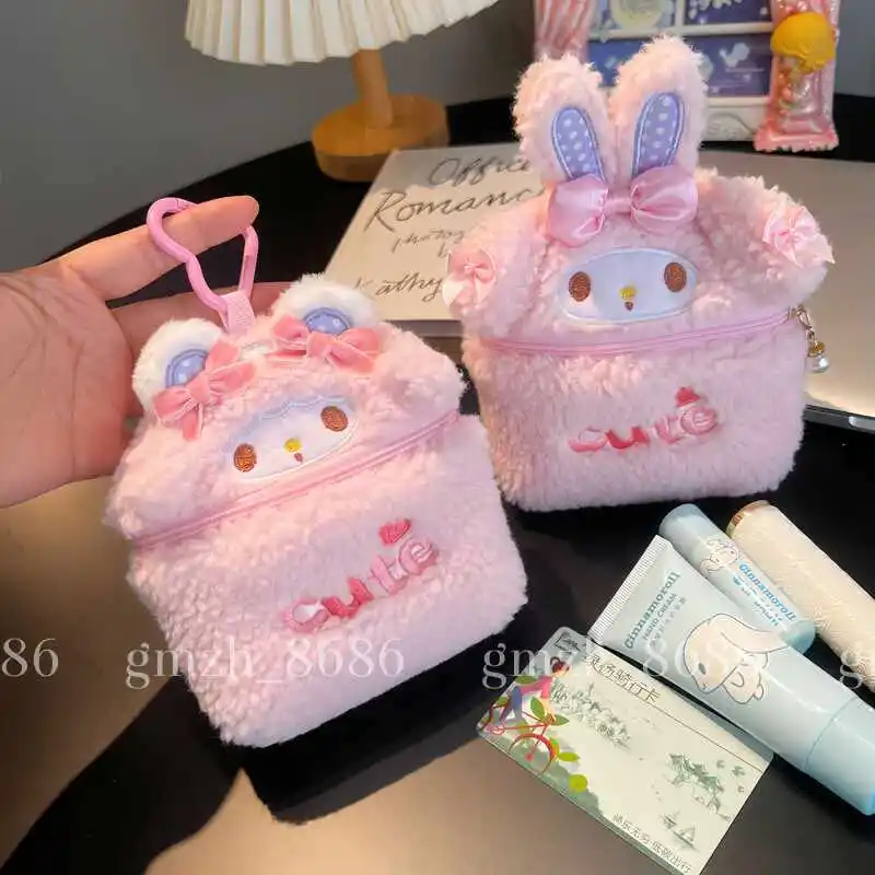 

Cute Cartoon My Melody Large-capacity Change Storage Bag Sanrios Piano Portable Bluetooth Headset Bag Kawaii Key Pendant Gift
