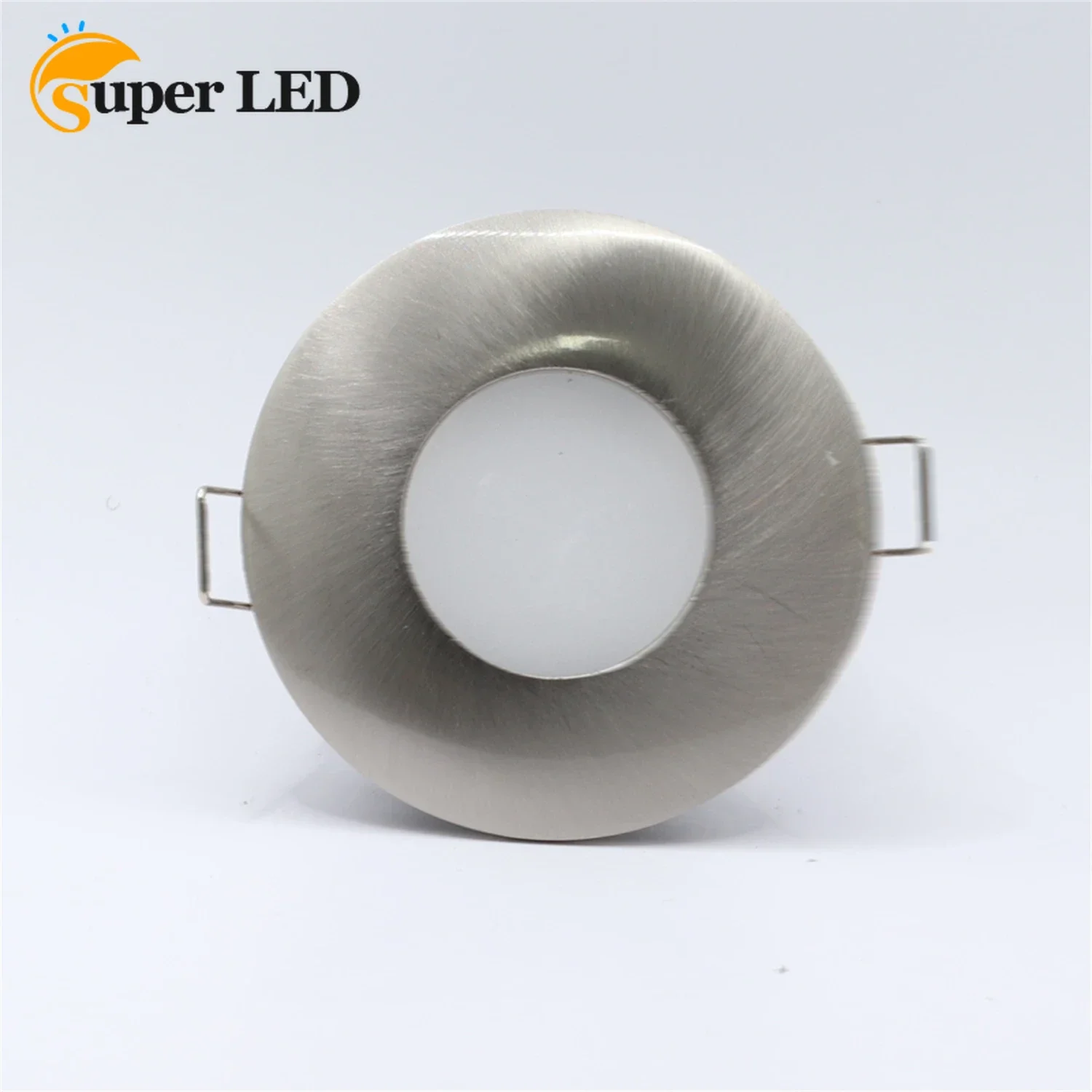 White Chrome Satin Nickel Fixed Downlight Fittings Ceiling Recessed Zinc Alloy Cut Out 70mm Fixture Frame