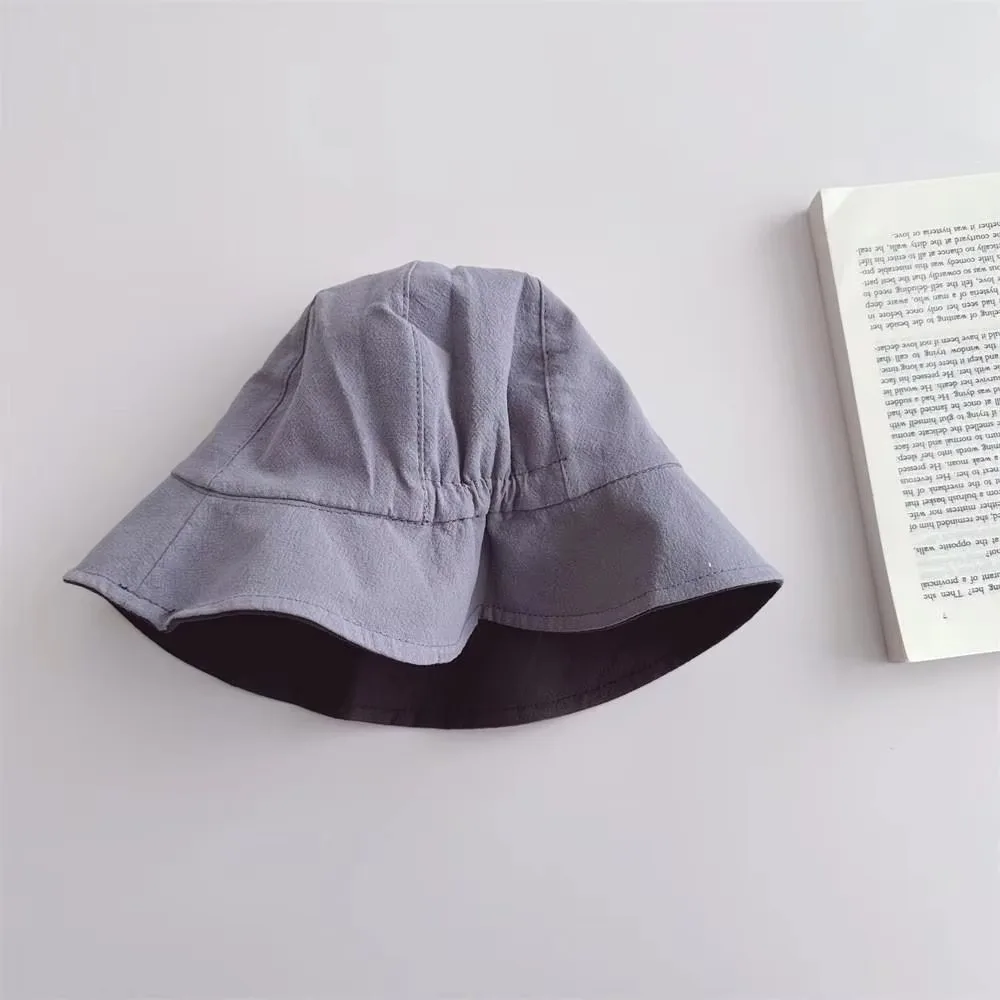 

Striped Lacing Baby Sun Hat Solid color Cotton Children Infant Caps Bucket Hat Casual Windproof Basin Hats Kid Boy Girl