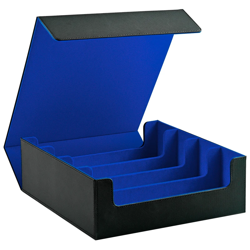 Trading Card Storage Box, Holds 3000+ Cards, Magnetic PU Leather Card Box, Fits for Magic, TCG Card, Sports Cards
