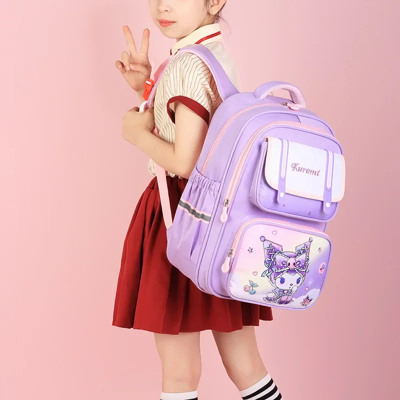 Sanrio Kulomi Cartoon New Anti-splashing Student School Bag Girl Cute Large Capacity Simple Lightweight Children's Backpack