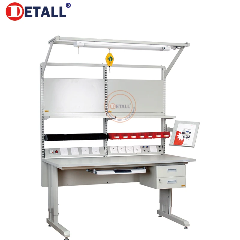 Adjustable ESD Electronic Workbench with Long Life Warranty Cold Rolled Steel Worktable for Warehouse Industrial Use Machine
