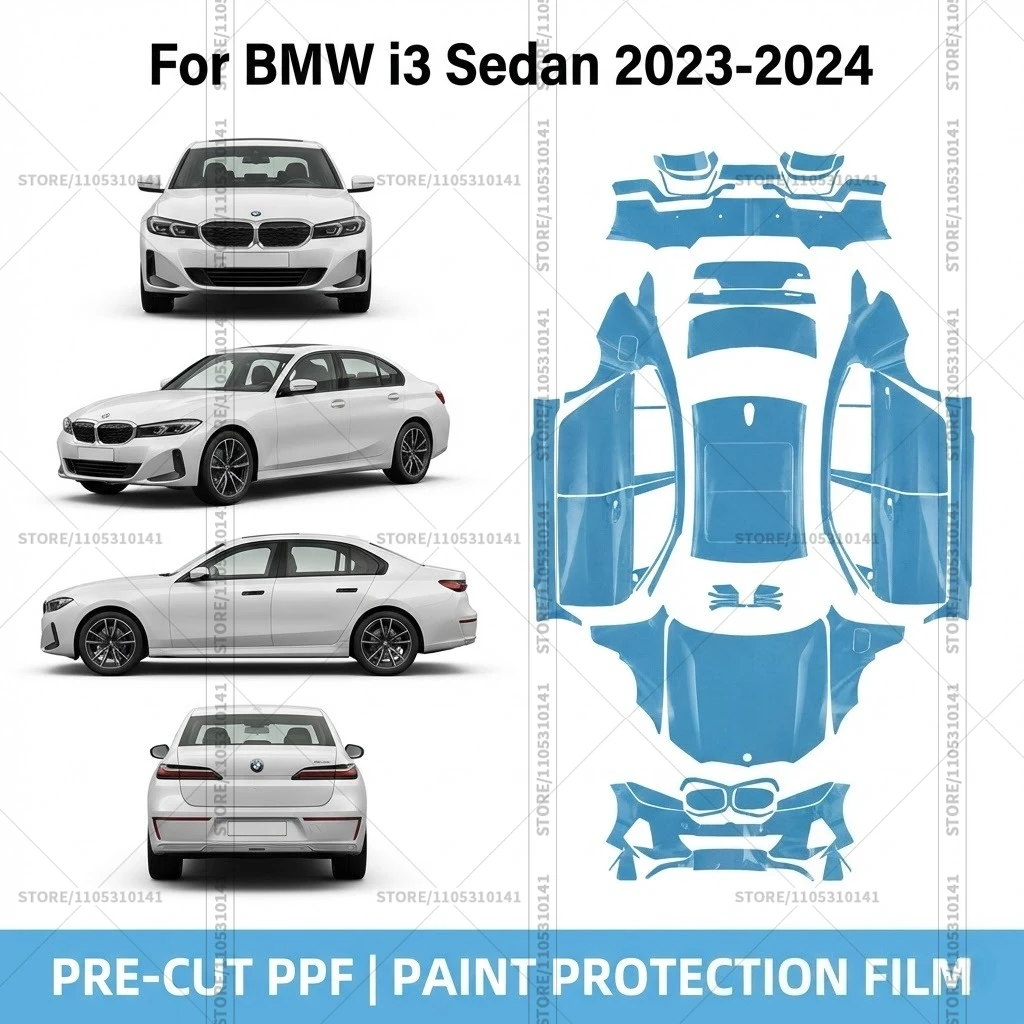 

For BMW i3 Sedan 2023-2024 Pre-Cut Paint Protection Film PPF Transparent Car Film Automotive PPF Full Vehicle Professional