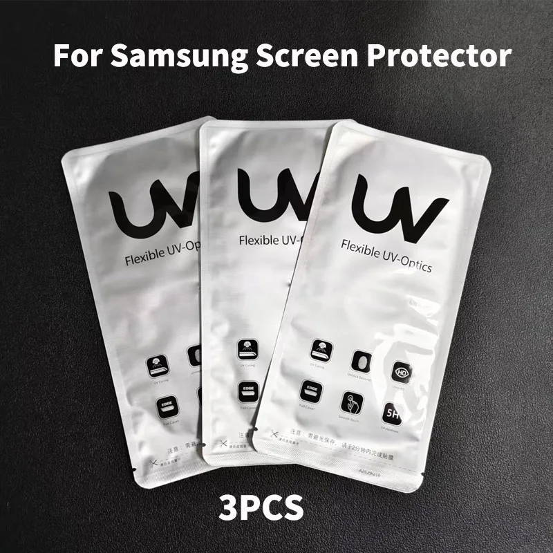 3PCS Película UV para Samsung Galaxy S25 S24 Ultra, Protetor de Tela Transparente, Película UV para S23 S22 Ultra S21 S20 Plus Note20 Ultra