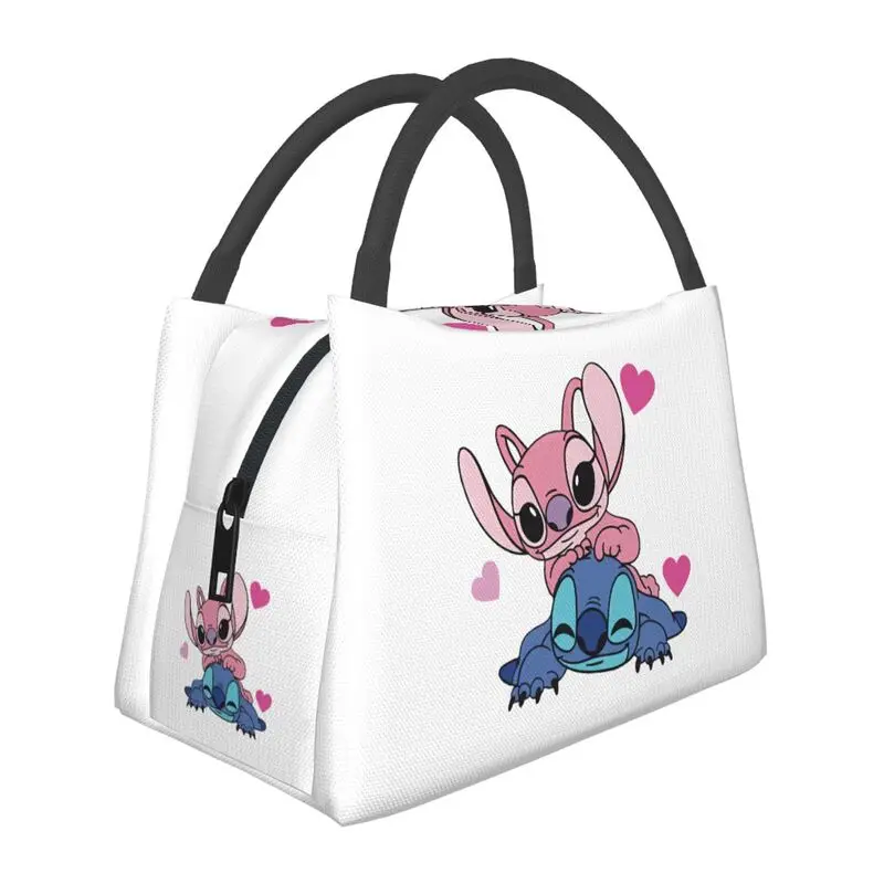 

Stitch TV Cartoon Animation Insulated Lunch Bags for Women Portable Thermal Cooler Bento Box Hospital Office