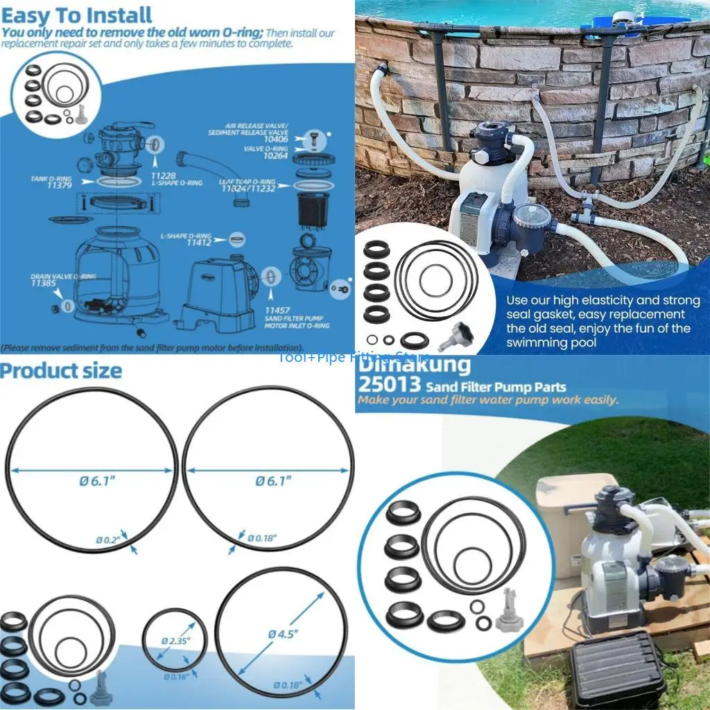 F92B Pool Sand Filter Pumps Motor Seal Repair Includes Multiple O-Rings And Air Release Valves For Leakage Prevention