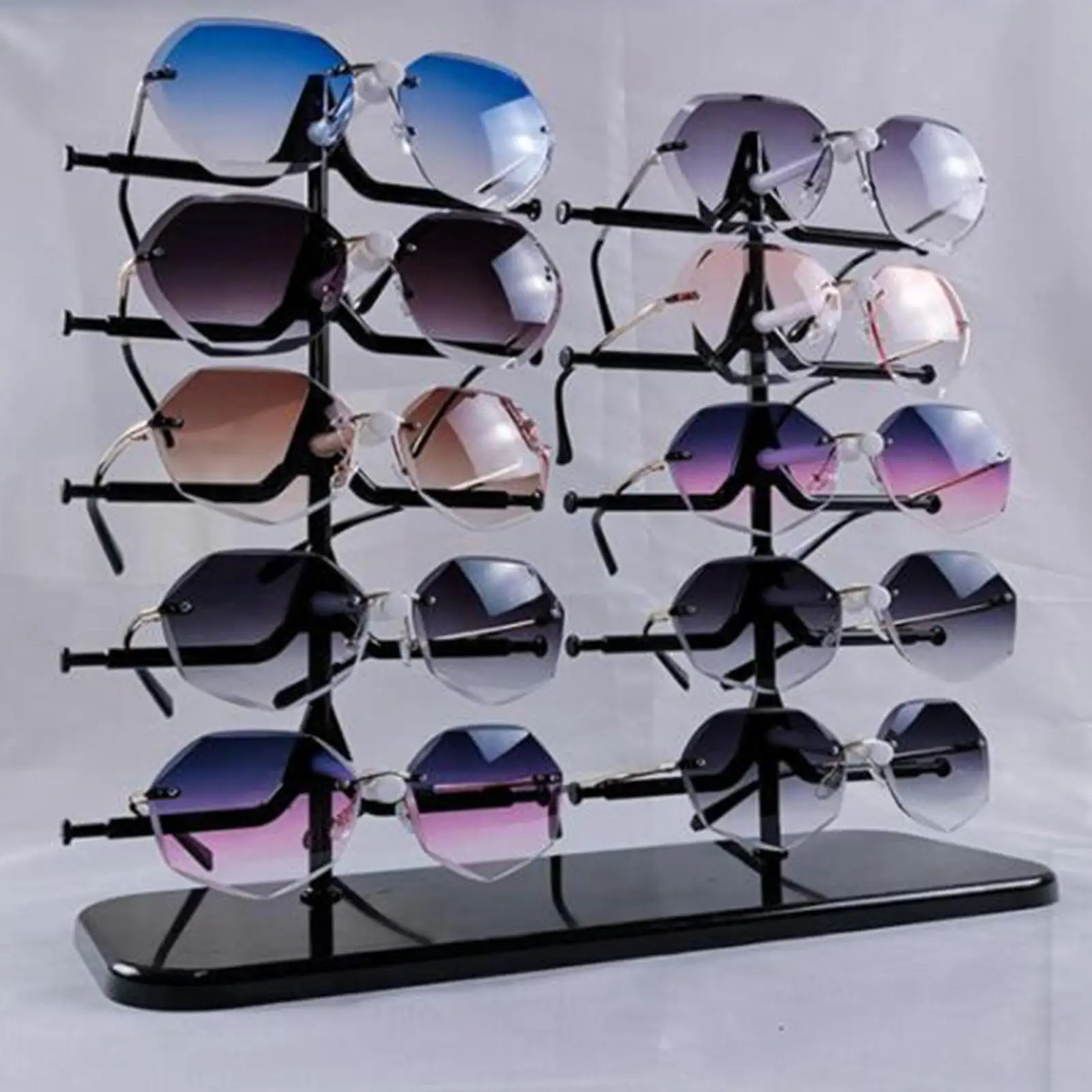 Sunglasses Holder Rack Display Stand for Eyeglass Frames Glasses Showcase Tabletop Organizer with Wide Space for Shop Retail