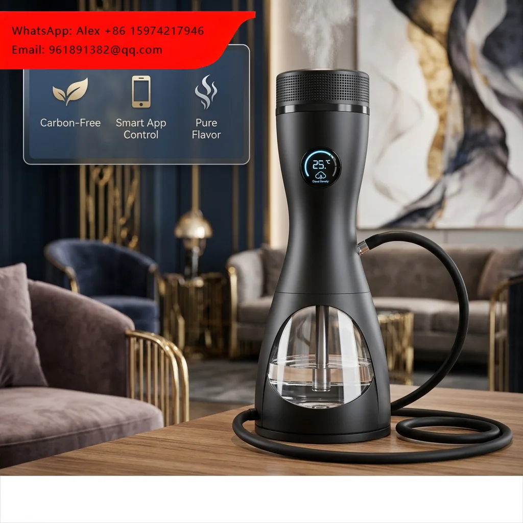 

Russia Top Sale Portable Electric Luxury Hookah Shisha Carbon-free Smart Cloud Control E-hookah Set