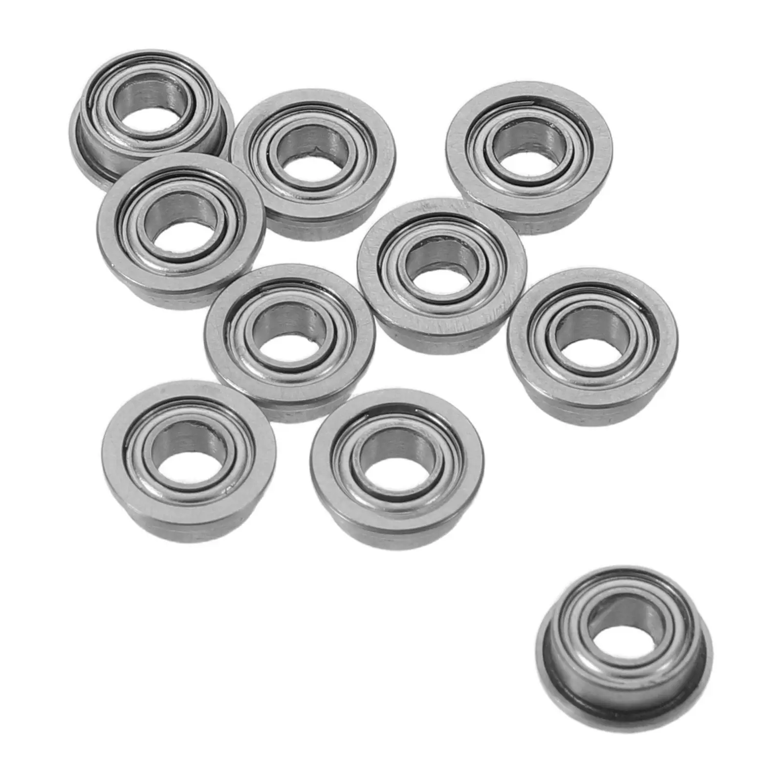 10Pcs Flange Bearing Stainless Steel Precision Sealed Bearings Heavy Duty Industrial Strength Ball Bearings for Power Tools