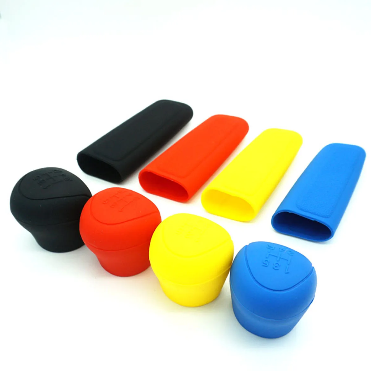 

2Pcs Silicone Gear Knob Cover for Car - Non-Slip Comfortable Oval Shifter Protector Easy Install Decorative Handle Accessory