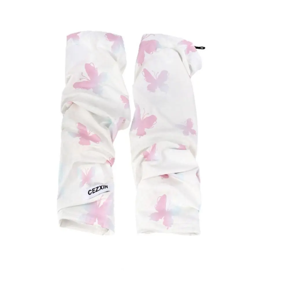 

Sweet Butterfly Ice Silk Sleeves Gradient Sun Protection Sunscreen Arm Sleeve Arm Cover Uv Protection Summer Long Glove Driving
