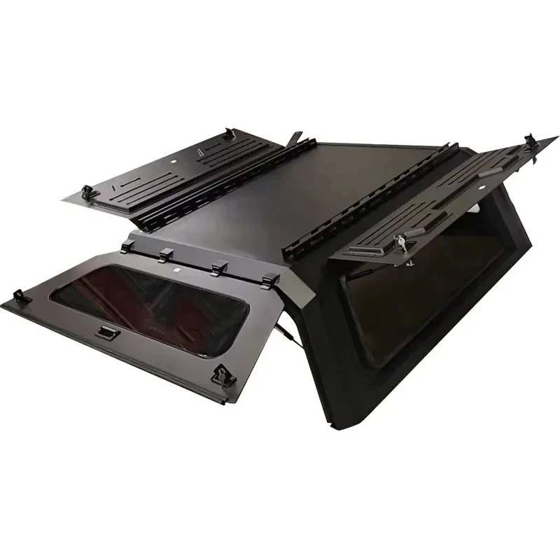 Three-door Black Manganese Steel Aluminum Alloy Pickup Hard Canopy Rear Box Cover Accessories