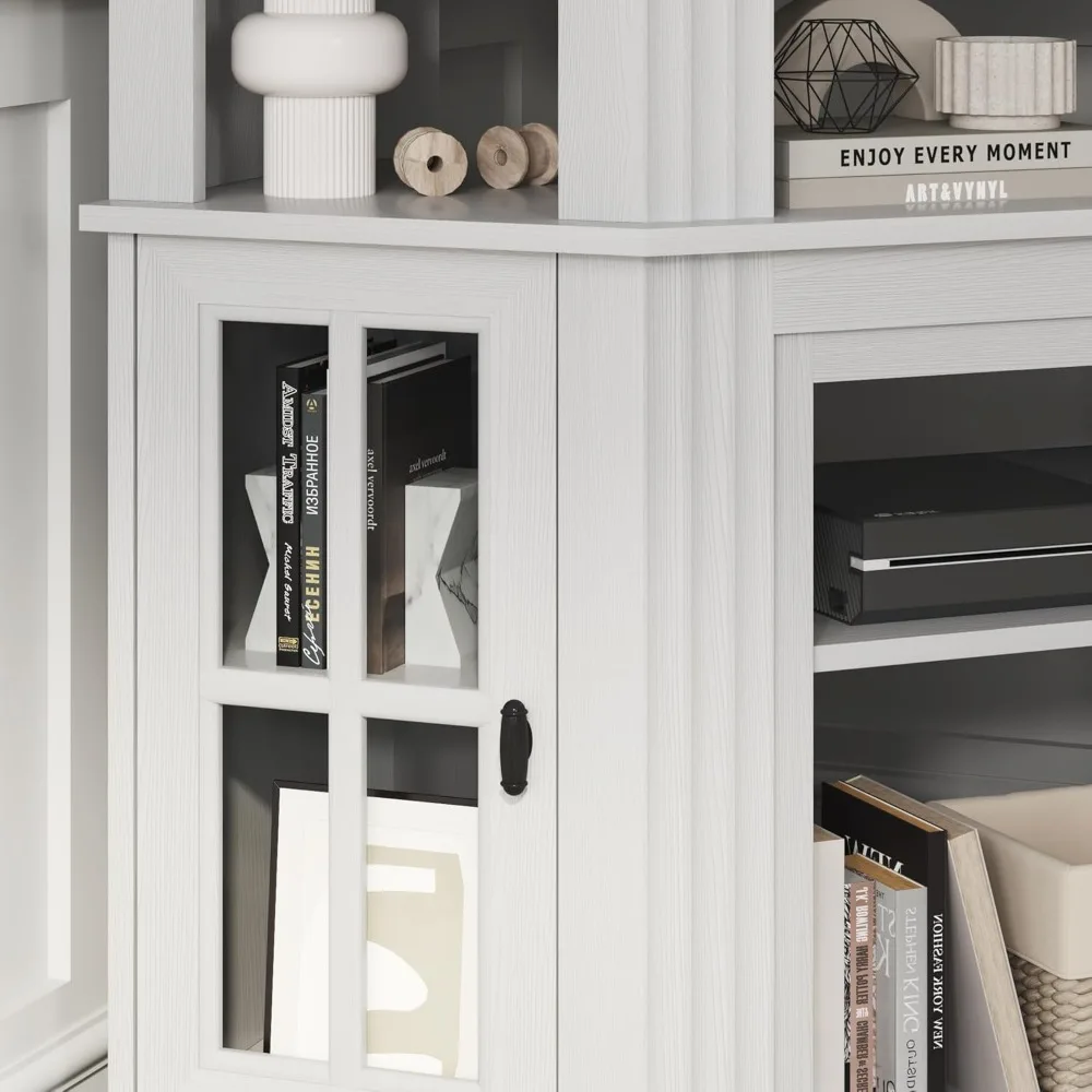 حامل تلفزيون مدفأة زاوية مع مساحة تخزين لـ 55 تلفزيونًا، ومركز ترفيه، ووحدة تحكم الوسائط لغرف المعيشة