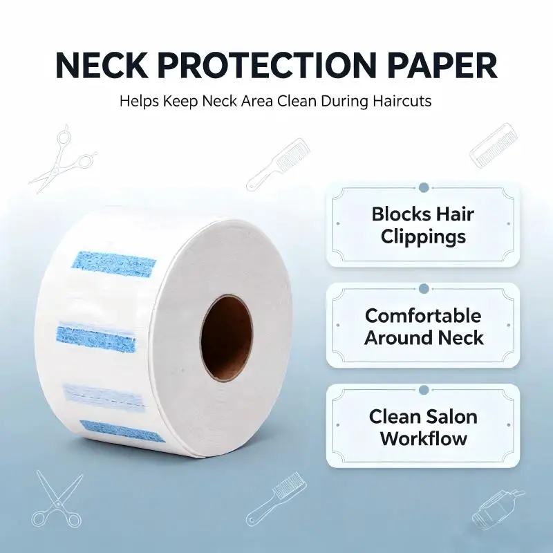 Soft Disposable Non Woven Neck Paper Strips Barber Hair Cutting Neck Wrap Prevent Broken Hair Into Salon Hairdressing Supplies