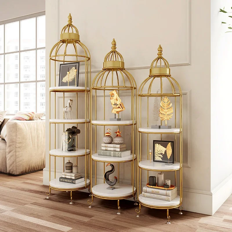 Bird cage flower rack, living room storage rack, corner landing, multi-layer storage rack, shop window display rack