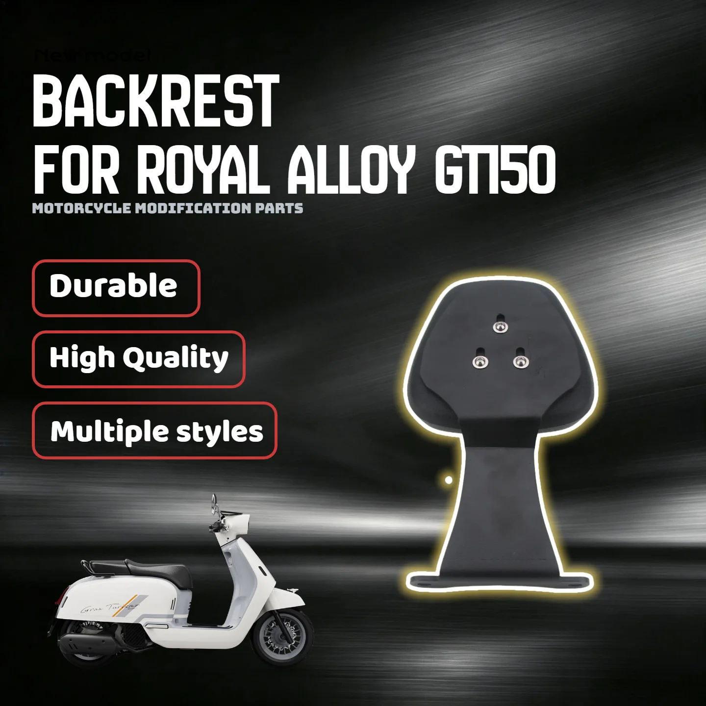 For RA GT150 Orange Label Modified Rear Passenger Cushion, Adjustable Backrest