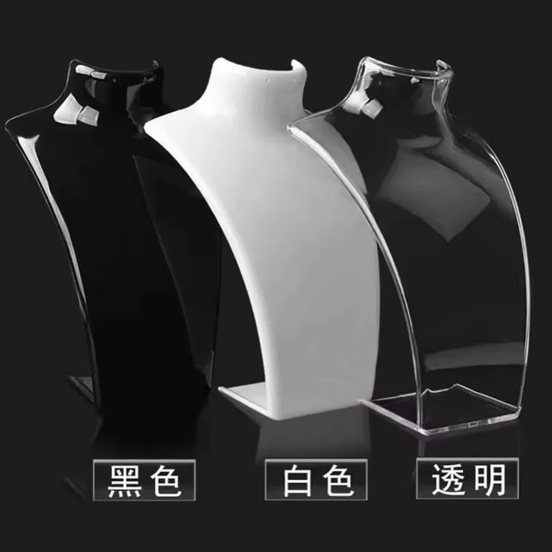 Acrylic Portrait Model Jewelry Display Stand - Necklace Pendant Earring Holder Shelf for Decorative Exhibition