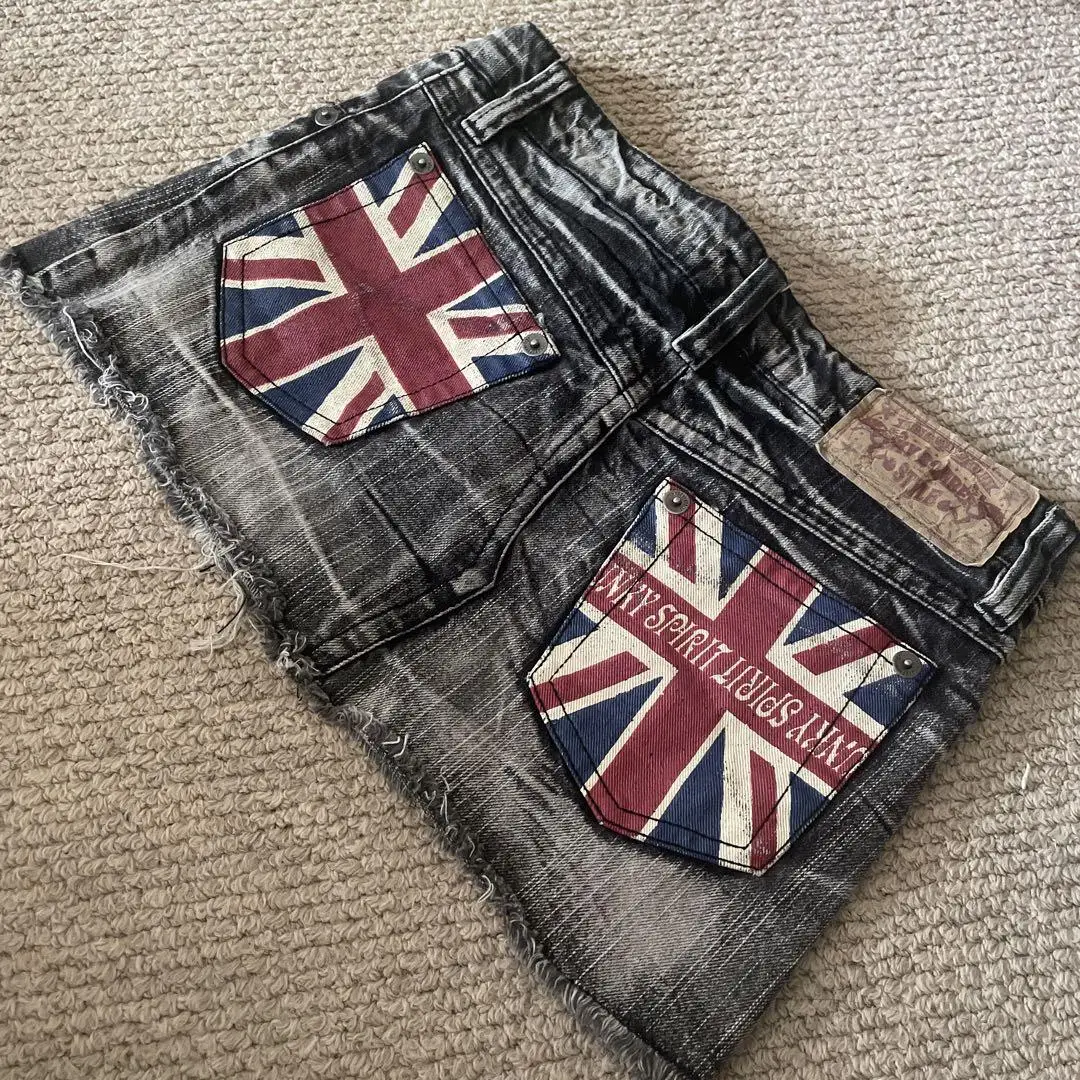 Union Jack Patchwork Denim corto Vintage Y2K pantalones vaqueros recortados de tiro bajo con bandera del Reino Unido bolsillos traseros Harajuku estilo callejero británico atrevido
