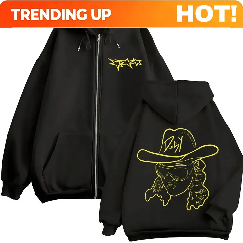 Customization Rapper Rusowsky Daisy Album 2025 Zip Up Hoody Mens Women High Quality Fleece Sweatshirt Hip Hop Gothic Long Sleeve