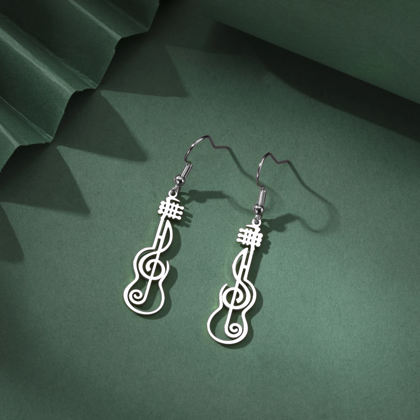 Sipuris Music Note Dangle Earrings For Women Stainless Steel Hot Fashion Violin Symbol Jewelry Accessory Gifts