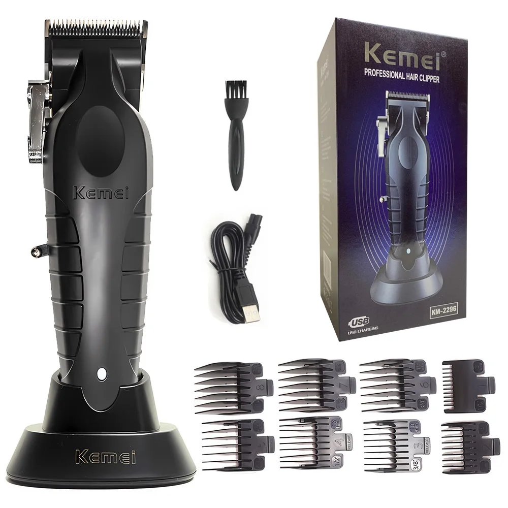 Kemei KM-2296-男性用プロ用バリカン,電気シェーバー,ヘアカット機,KM-2299およびKM-1102