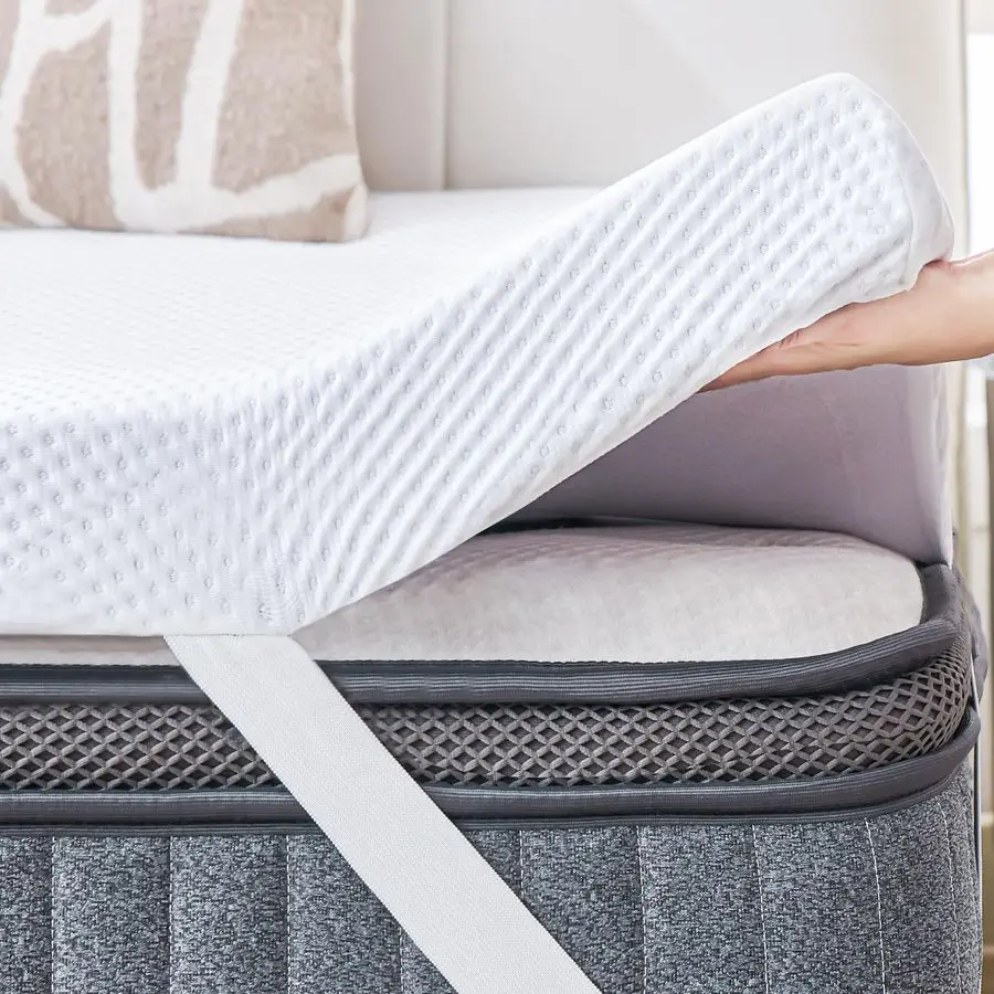 

2 Inch Memory Foam Mattress Topper Twin Size with Breathable Bamboo Cover, Pressure Relief Mattress Pad to Revitalize Old or Sag