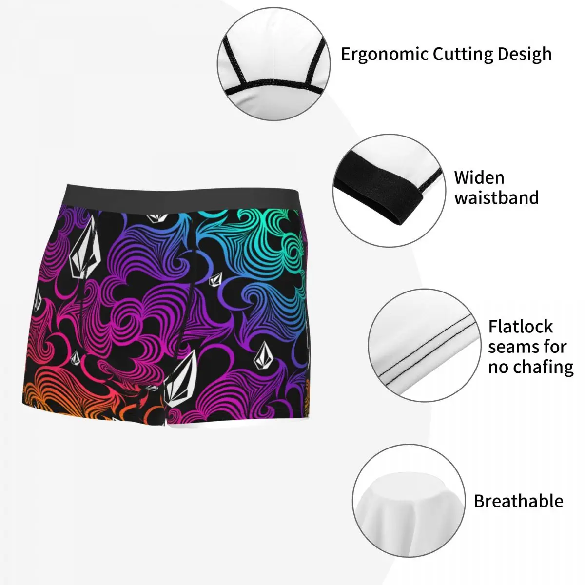 Volcoms Skate Diamond Stone Pattern Boxer, Slip, Soft, Slip, Slip, Slip, Slip, Slip, Slip, Slip, Slip, Nouveauté, Homme