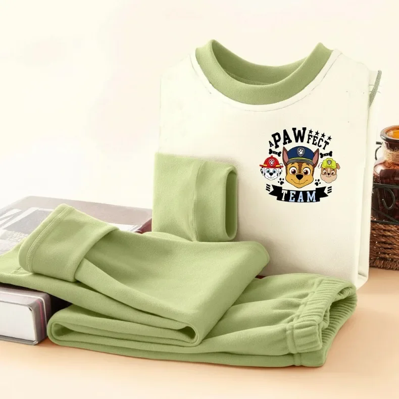 PAW Patrol Cartoon-bedruckte Herbst-Winter-Pyjama-Sets für Jungen, weiche, bequeme Heimkleidungssets für Kinder, Schlafanzüge für Kinder von 0 bis 10 Jahren – Detail 3
