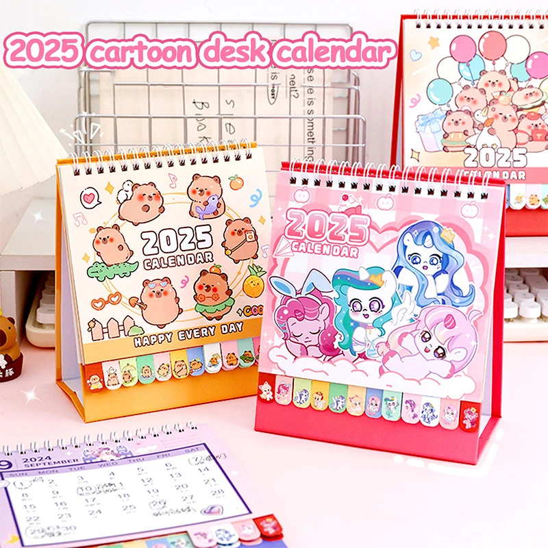 Kawaii Capybara Desk Calendar, Diário Criativo Bonito, Planejador Semanal, Moda Desktop Ornamento Pequeno, Material Escolar Presentes