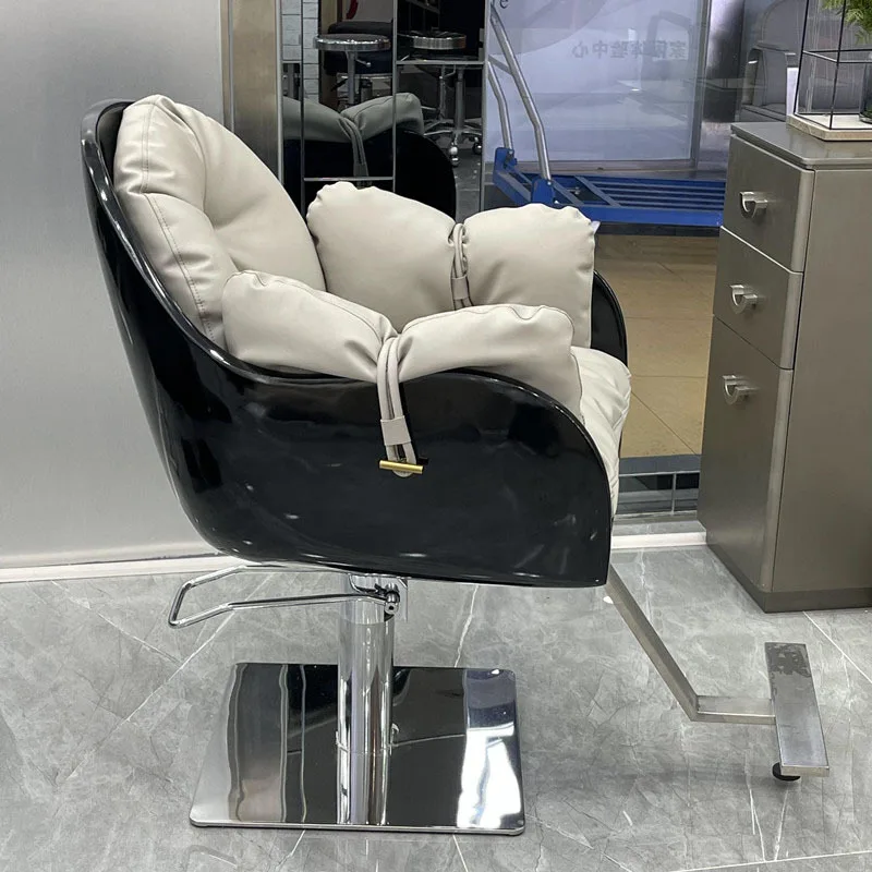 Fiberglass Hair Salon Barber Chairs Tattoo Make Up Dual Color Salon Chair Pedicure Vanity Ergonomic Chaise Barber Equipment AA