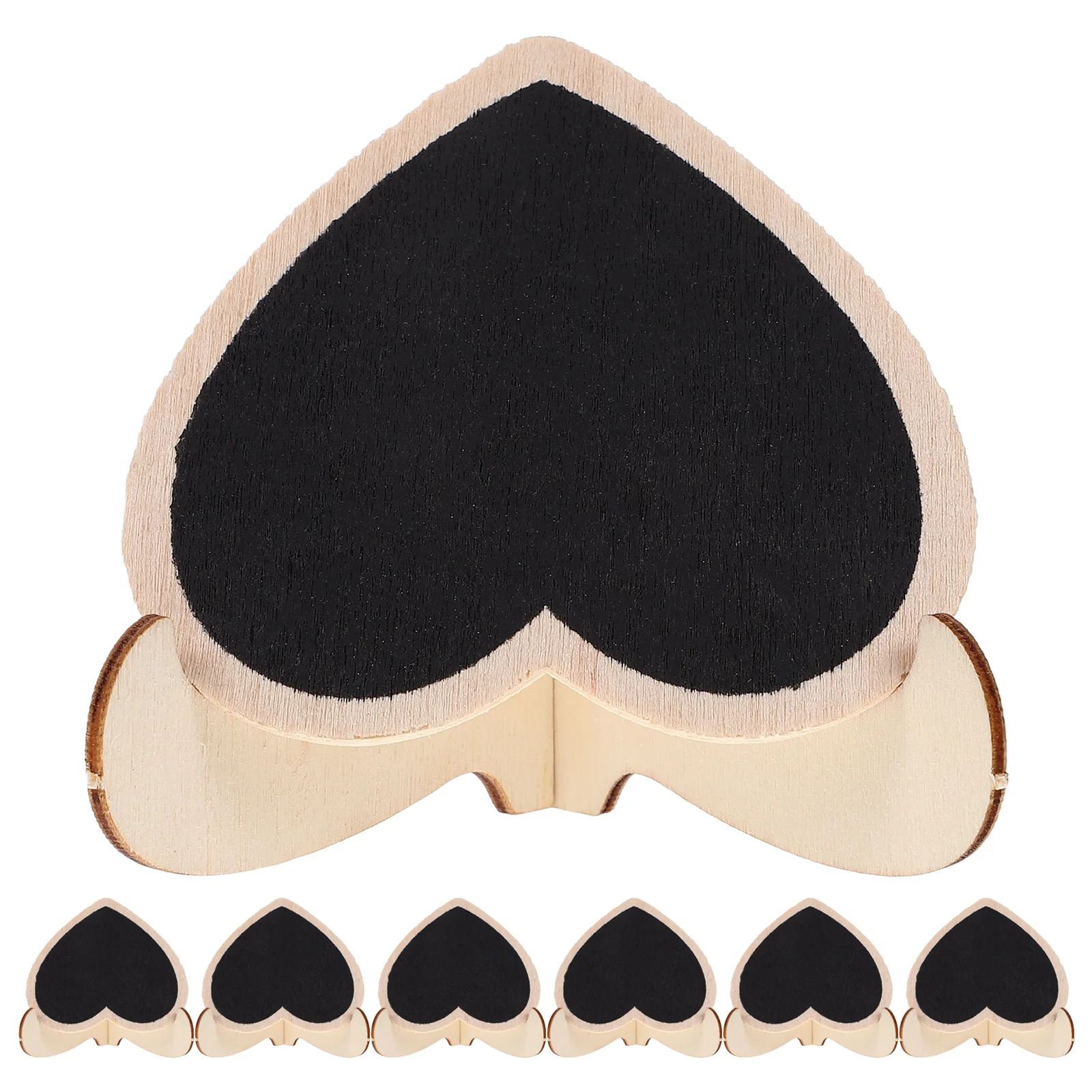 10 قطعة السبورة الخشبية على شكل قلب سبورة صغيرة لحفلات الزفاف وعيد الميلاد وقائمة الجدول رقم علامة عرض متعددة الوظائف #3