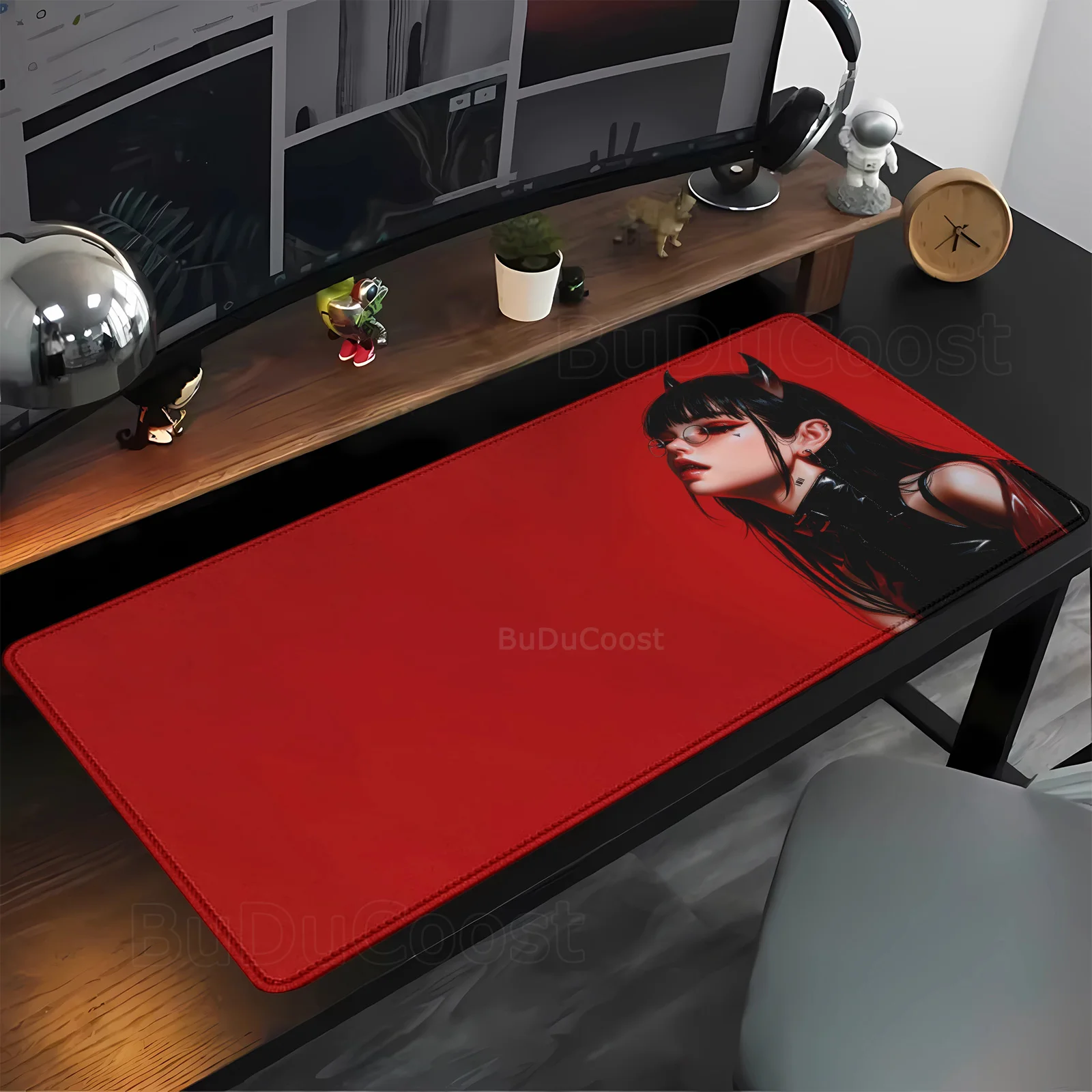 HD devil girl Office Kawaii Rubber DeskMat Gamer Mousepads Xxl Girl Large Mouse Pad Computer Accessories Stitch Gaming Mousepad