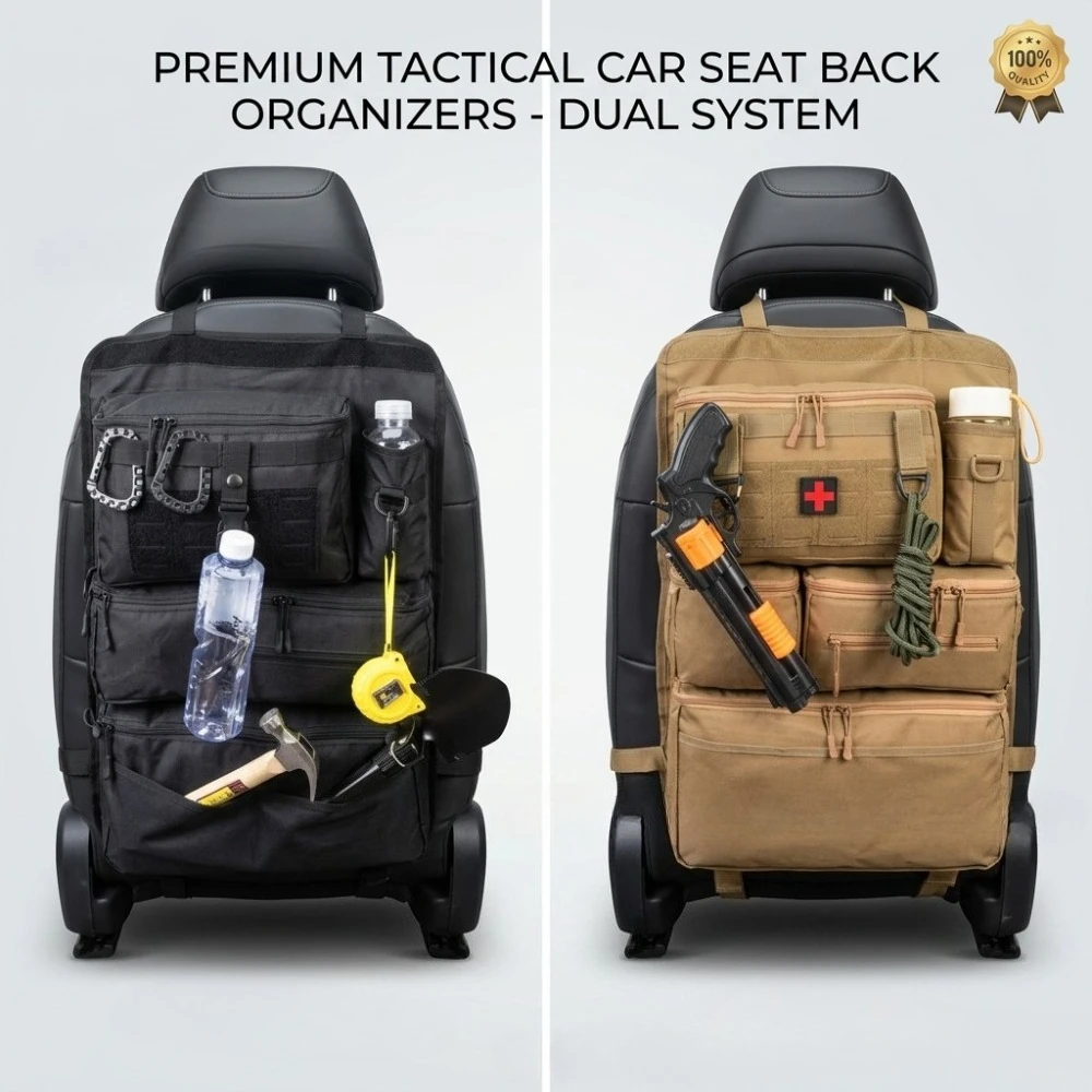MOLLE Auto-Rücksitz-Aufbewahrungstasche, Rücksitz-Mehrfachfach-Aufbewahrungstasche zum Aufhängen, Praktische Taktische Aufhängetasche für das Auto – Detail 3