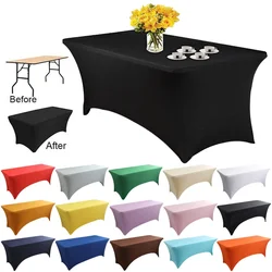 4/5/6/8FT High Stretch Tablecloth Wedding Party Beauty Massage Elastic Hotel Birthday Table Cover Rectangular Table Cloth