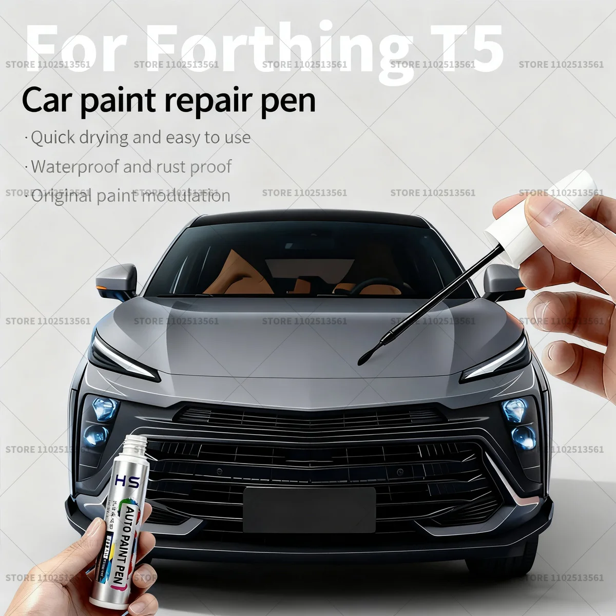 

Ручка для ремонта автомобильной краски для Forthing T5, средство для удаления царапин, сделай сам, автоаксессуары, белый PZ09, черный PY01, синий 029 голубой 042, серый