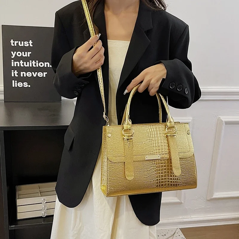 2024 New Fashion Classic Women Handbag Gold Silver Leather Shoulder Crossbody Bag Luxury Women\'s Bag Designer Fashion Hand Bag