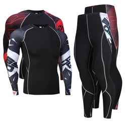 New Men Thermal Underwear Sets Compression Fleece Sweat Quick Drying Thermo Underwear Men Clothing Long Johns