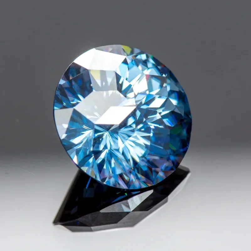 Moissanite Stone Round Shape Natural Colours Royal Blue Special Emperor General Cut Lab Grown Gemstones With GRA Certificate