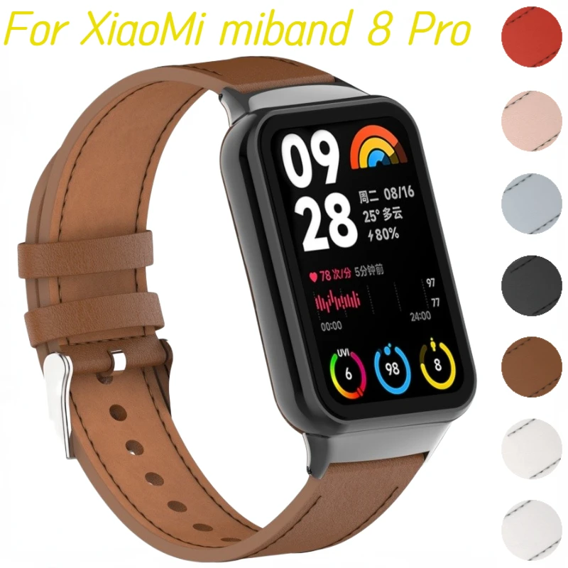 

Leather Strap For Xiaomi miband 8 Pro Smart watch business replacement bracelet strap For Xiaomi mi band 8 Pro Correa Accessory