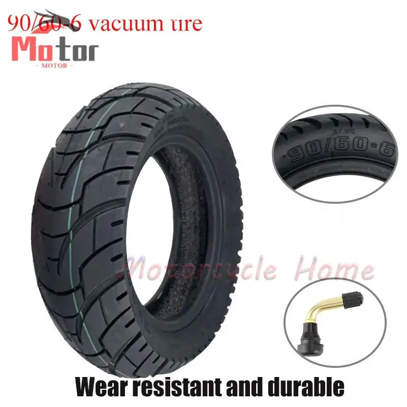 TUOVT 90/60-6 Tubeless Tire for Scooter motorcycle  Widened Wear-Resistant Anti-Skid Vacuum Tyre