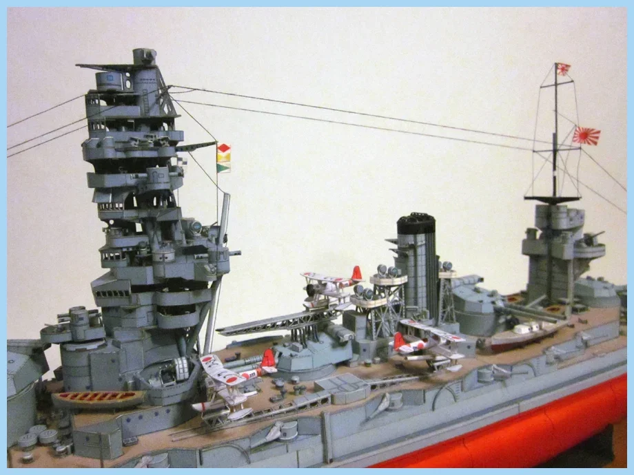 1:250 Scale Japanese FUSO-class Battleship DIY 3D Paper Card Model Building Sets Construction Toys Educational Military Model