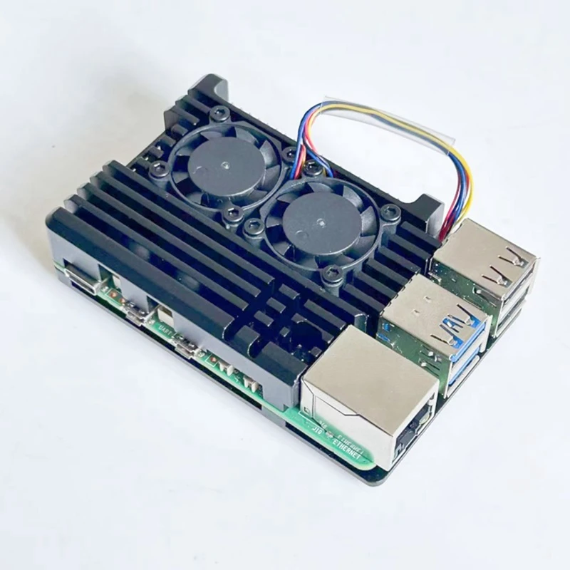 Suitable For Raspberry Pi 5Th Generation Aluminum Shell Raspberry Pi 5 Dual Fan Cooling Protection Box Metal Shell Easy To Use