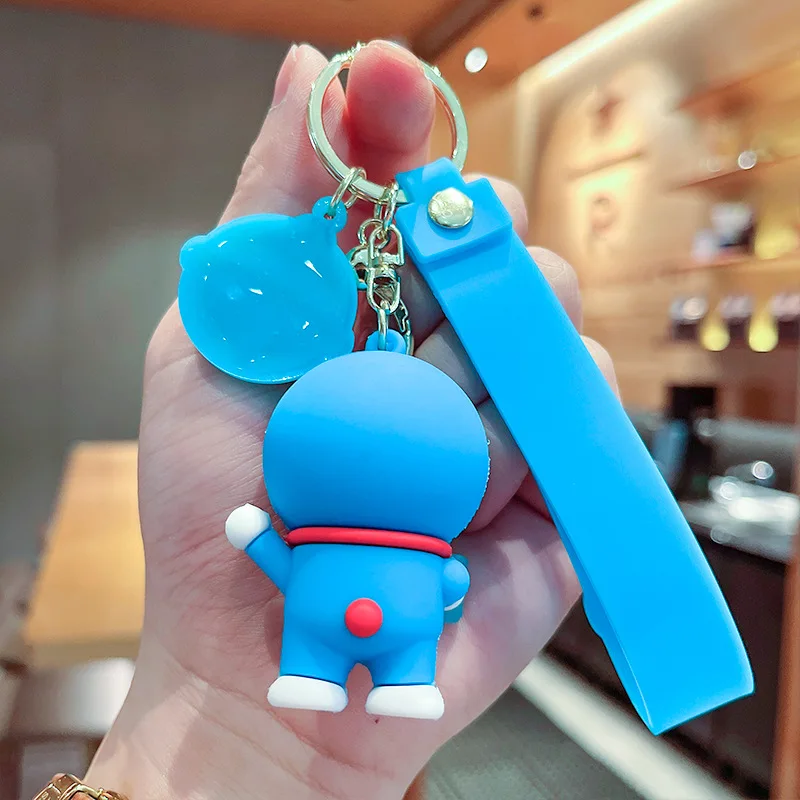 Cartoon Anime Doraemon Keychain Cute Dingdang Cat Pendant PVC Car Key Ring Charm Luggage Accessories Gift Toys for Children