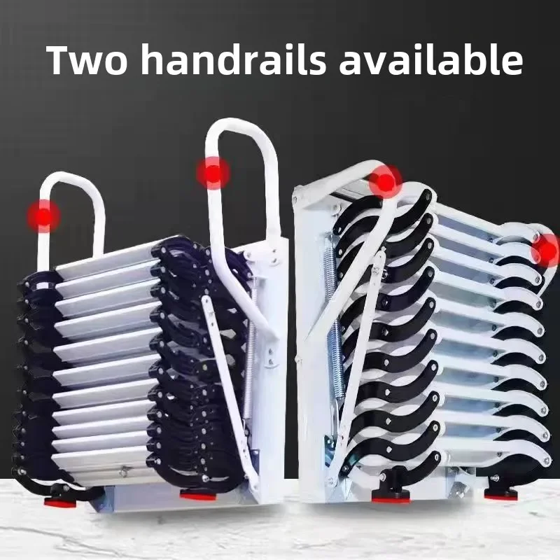Attic telescopic staircase wall hanging electric upturn compartment indoor and outdoor telescopic storage lifting