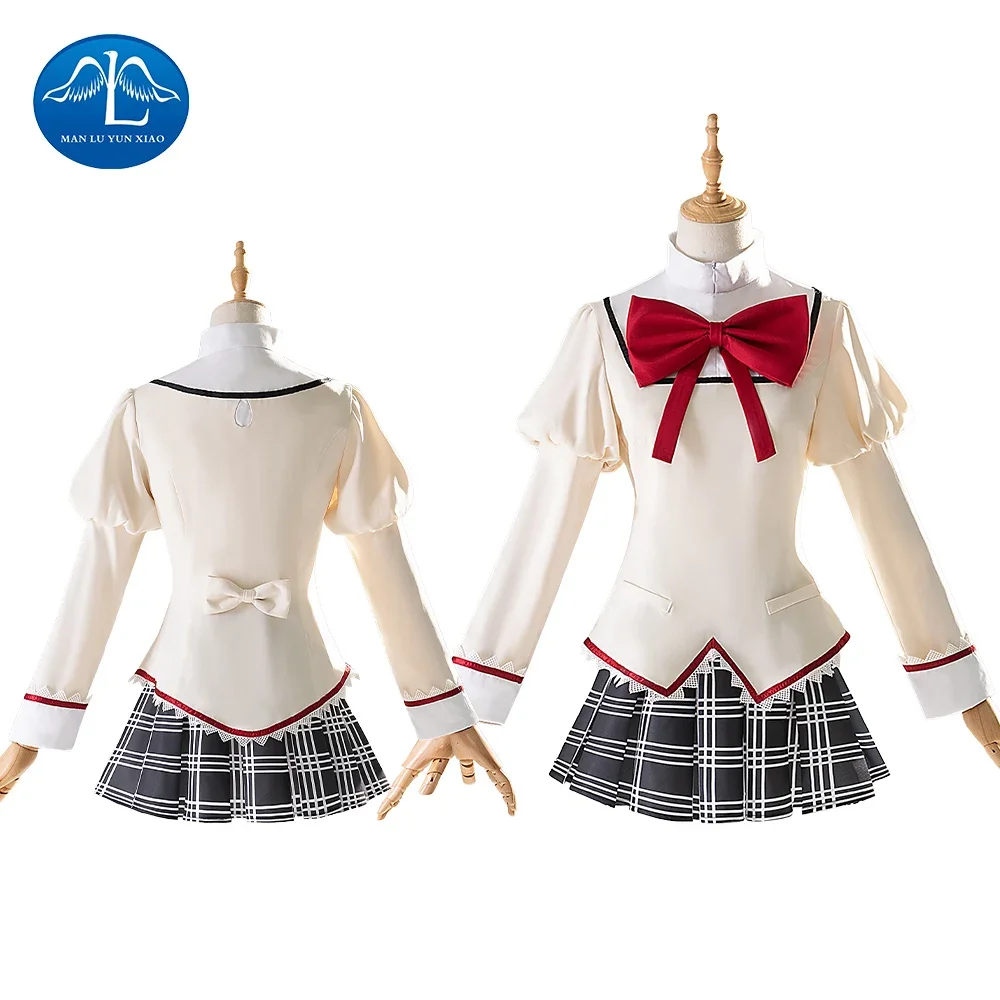 

Anime Puella Magi Madoka Magica Tomoe Mami Kaname Madoka Lovely School Uniform Cosplay Costume Halloween Party Outfit