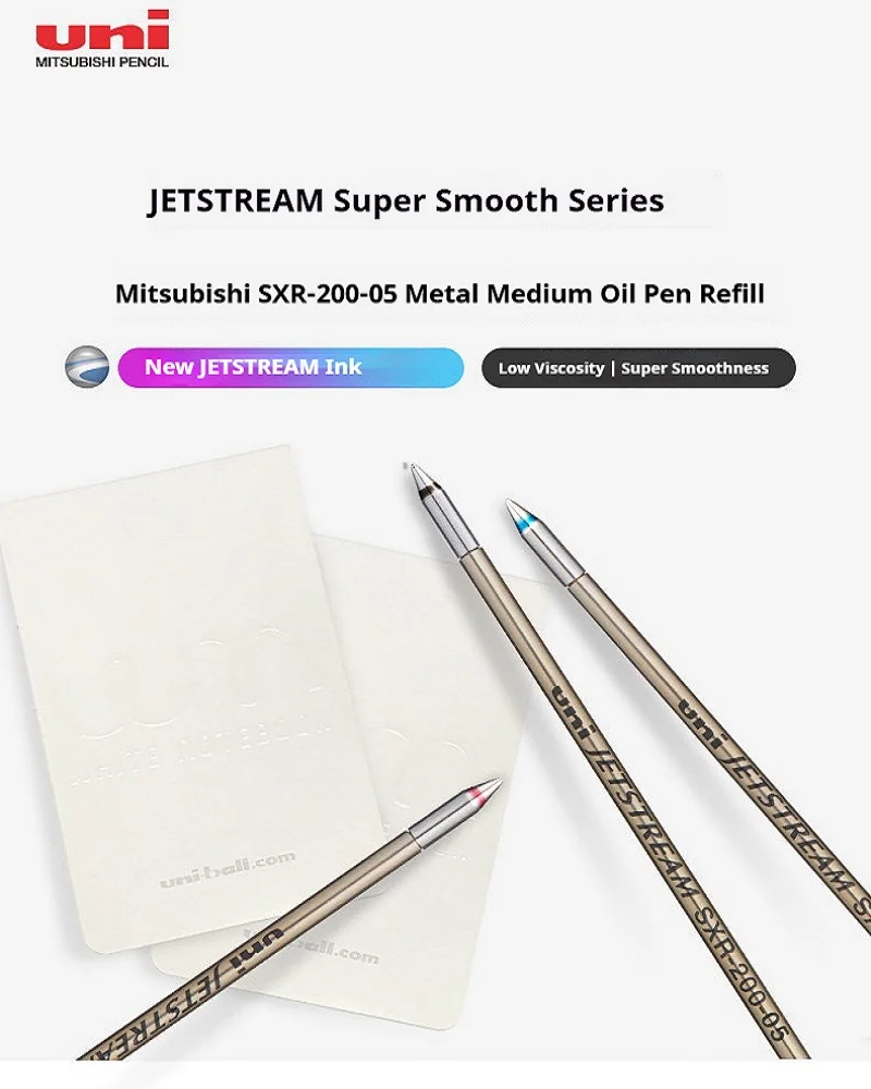 uni SXR-200-05/07 JETSTREAM Ballpoint Pen Core Metal Pen Tube,Smooth Writing Suitable for MSE3-3000/MSXE3-3300 Replace Refill
